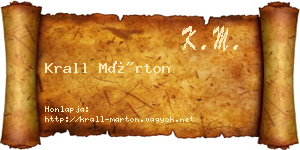 Krall Márton névjegykártya