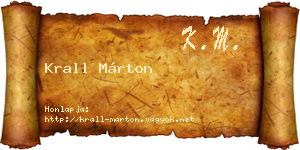 Krall Márton névjegykártya