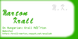 marton krall business card